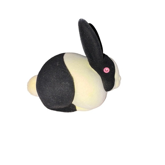 Department 56 Other - Vtg Dept 56 1990 Black White Tuxedo Bunny Bisque Ceramic fuzzy 3" tall